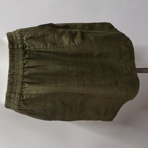 Loft Linen Mini Skirt Women's Size Small Petite Army Green